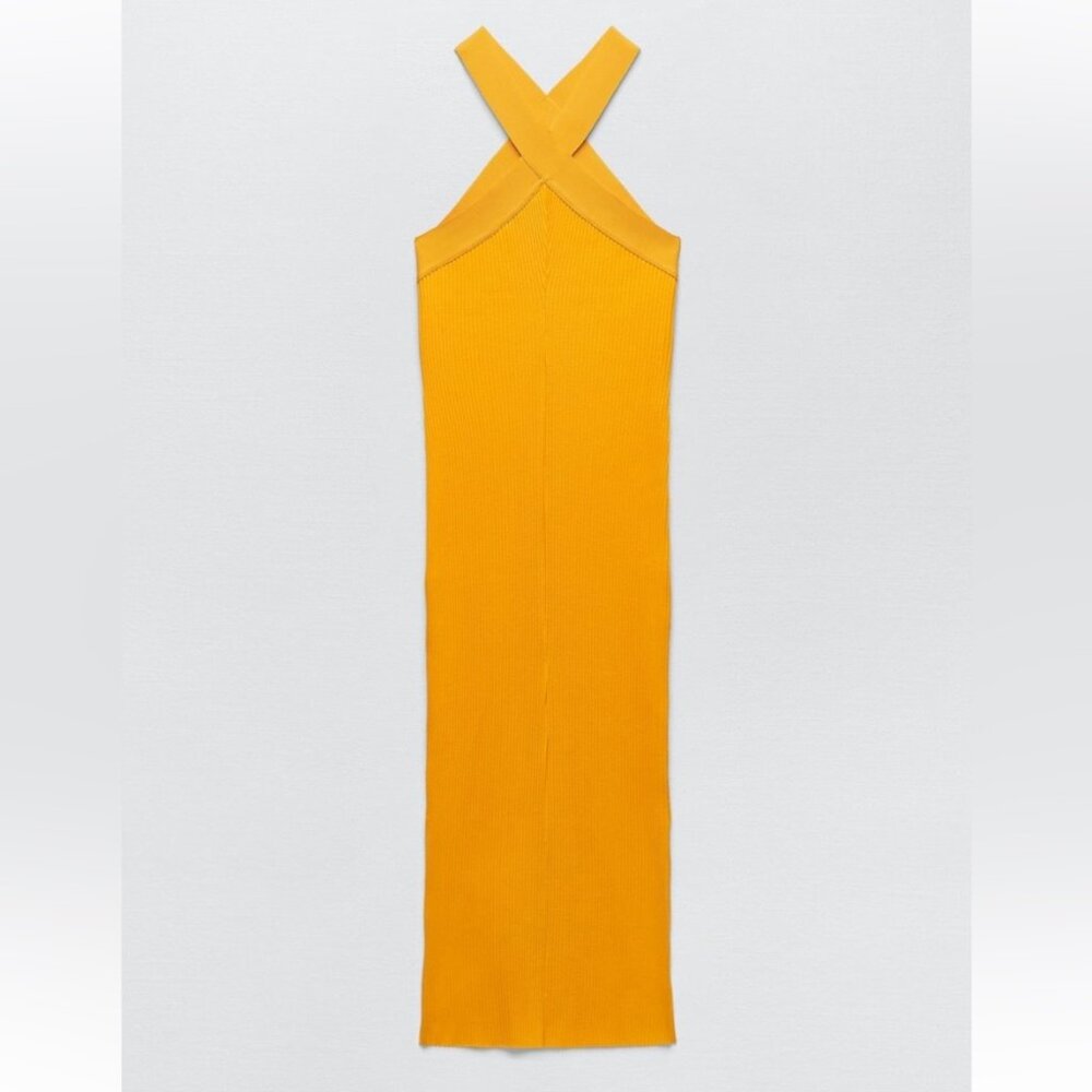 Zara Crisscross Strap Maxi Dress. Orange. Tangerine. Size S. New with Tags. NWT
